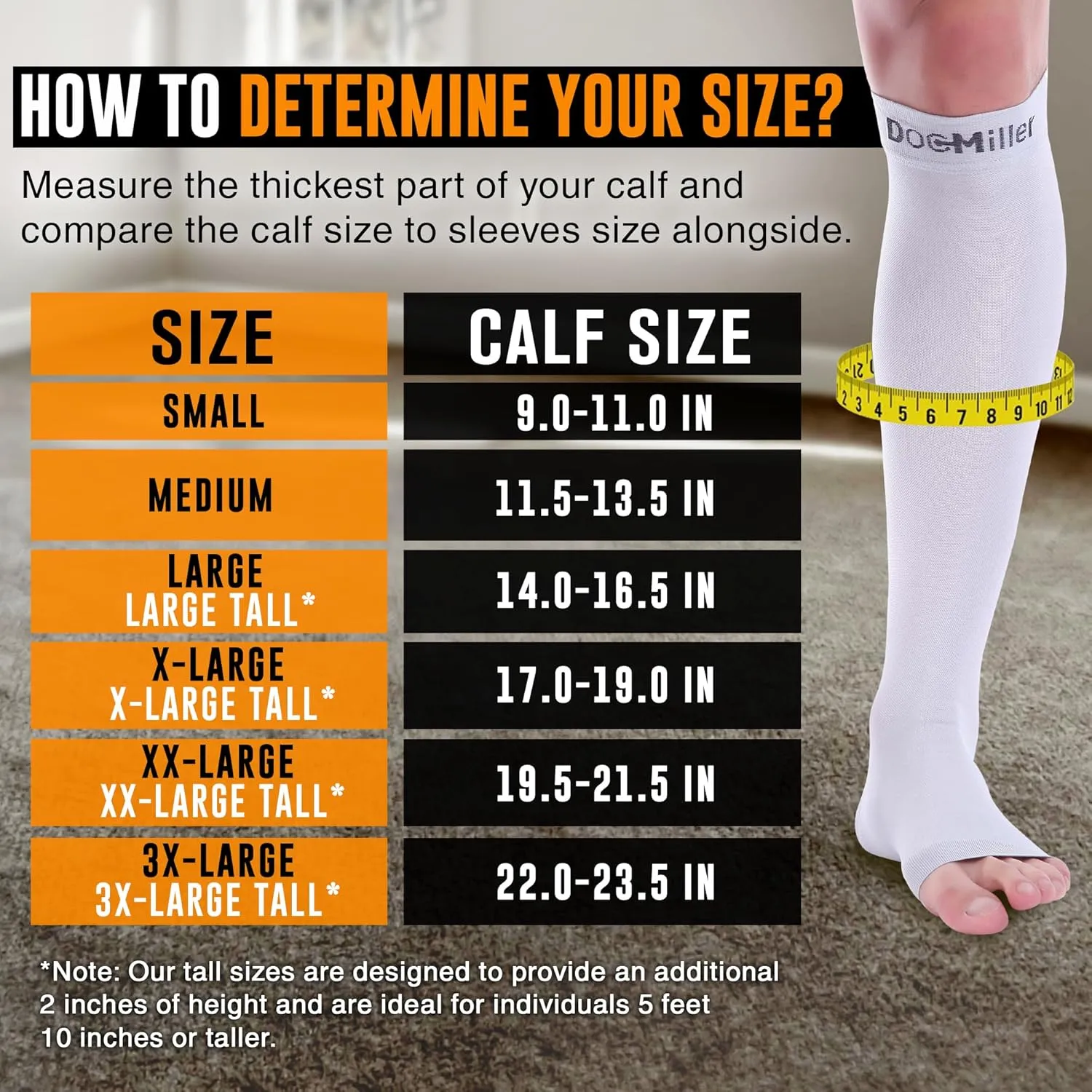 Doc Miller Open Toe Compression Socks for Men and Women, 15-20 mmHg, Calf Recovery, Medical Grade, Gray Socks, Medium