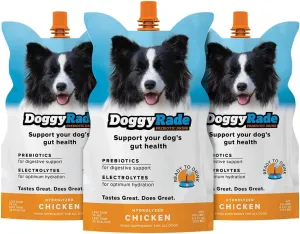DoggyRade – Dog Sports Drink (Prebiotic, Isotonic Drink for Dogs) | Electrolytes, Nutrients & Amino Acids | Quick Hydration Drink for Dogs   Low Cal | More Than Just Water! | Chicken Flavor | 3x250ml