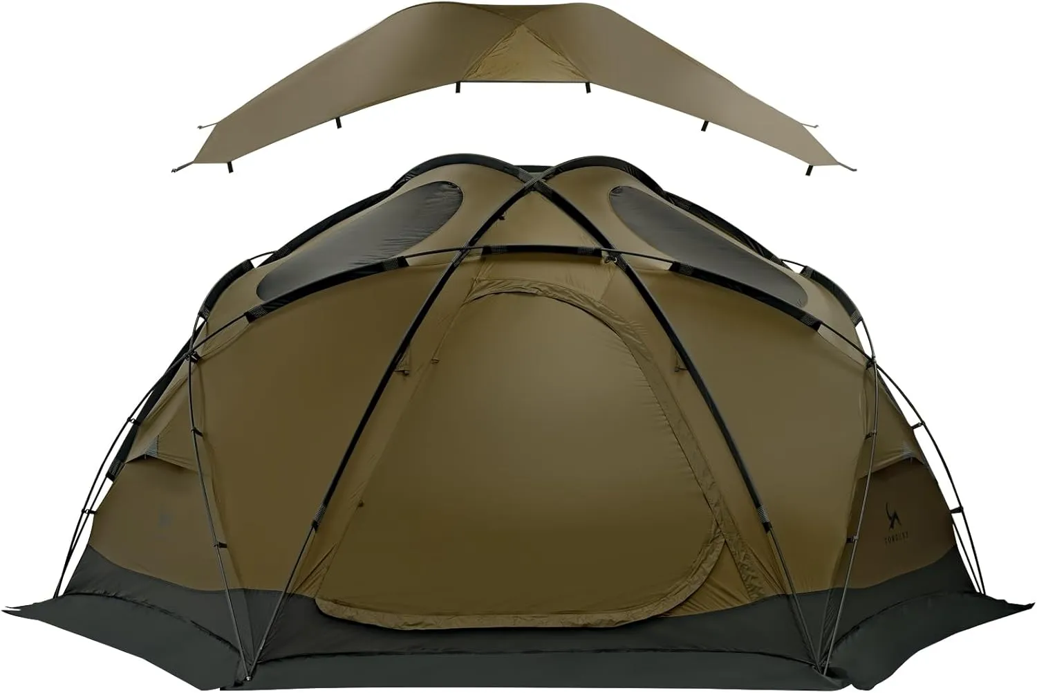 Dome Hot Tent with Stove Jack 4 Person Backpacking Tent for 4 Season Nylon Waterproof Glamping Tent for Hiking