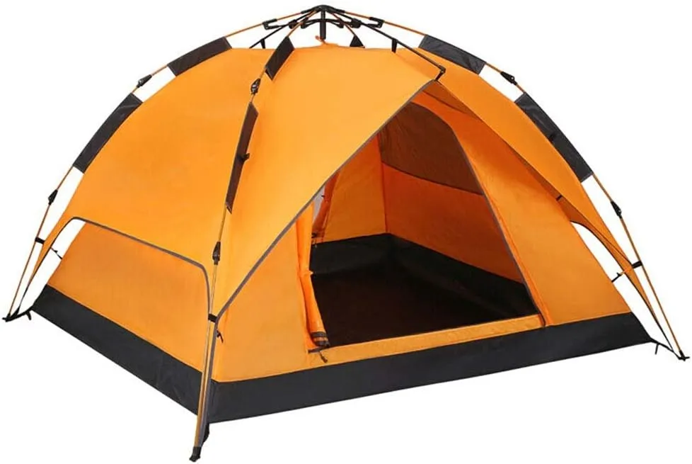 Dome Light Camping Tent Dome Camping Tent Instant Pop Up Tent Sun Shelter 3-4 People Double Doors Portable Tent