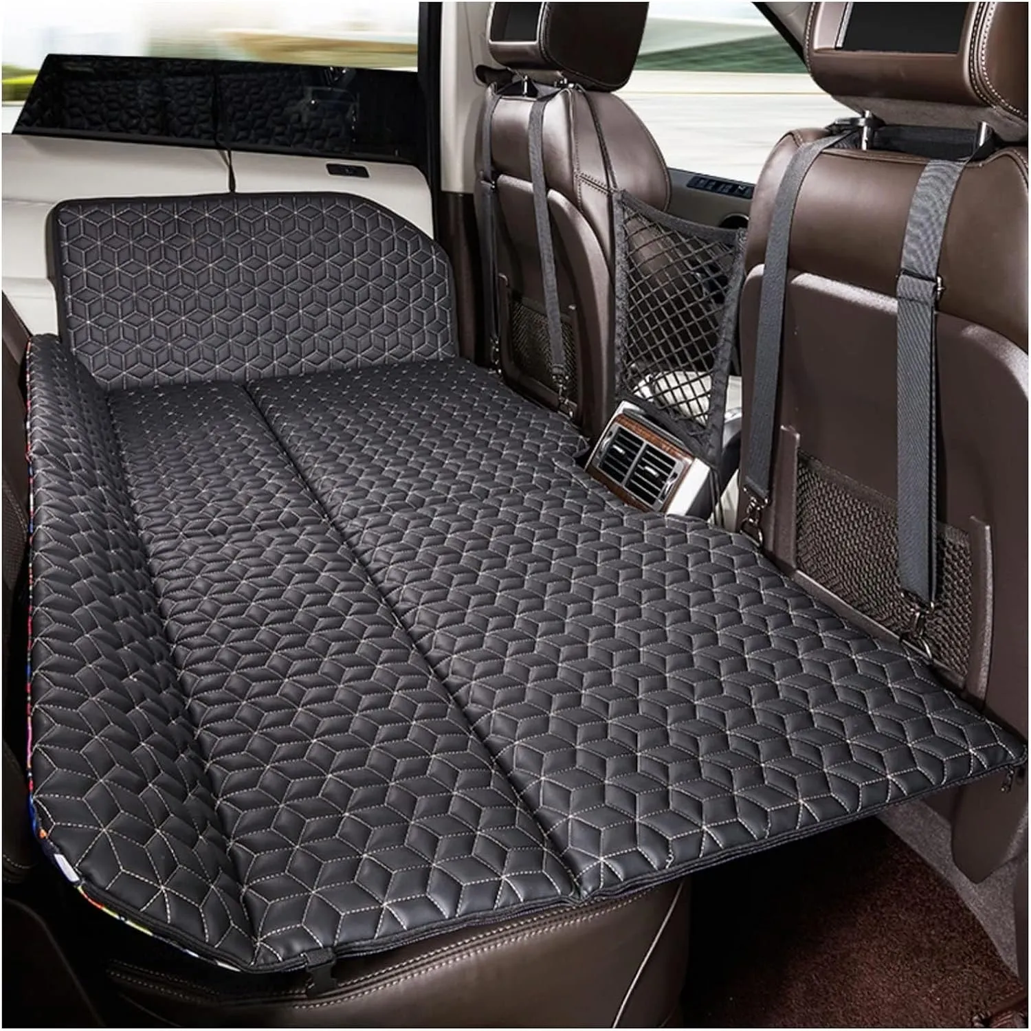 Double-Sided Folding Car Bed Mattress for Dodge Ram 2500/3500 2019 2020 2021 2022 2023 2024, Non Inflatable Rear Seat Rest Pad Travel Camping Double Interior Accessories