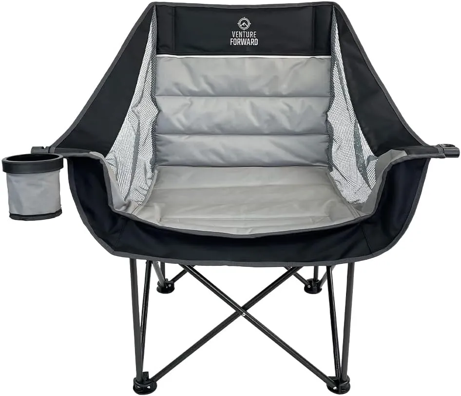 Double Wide Folding Camping Chair - Oversized Camping Chair with Carrying Bag - 350-lb. Weight Capacity