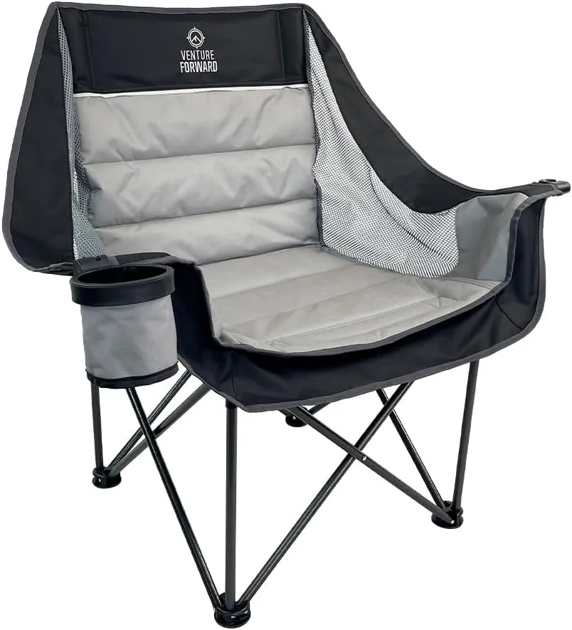 Double Wide Folding Camping Chair - Oversized Camping Chair with Carrying Bag - 350-lb. Weight Capacity