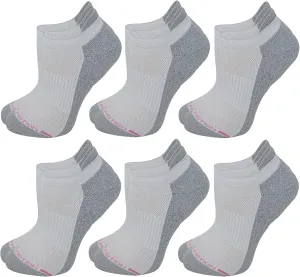 Dr. Motion 6 Pairs Womens Low Cut Ankle Cushioned Breathable Compression Socks