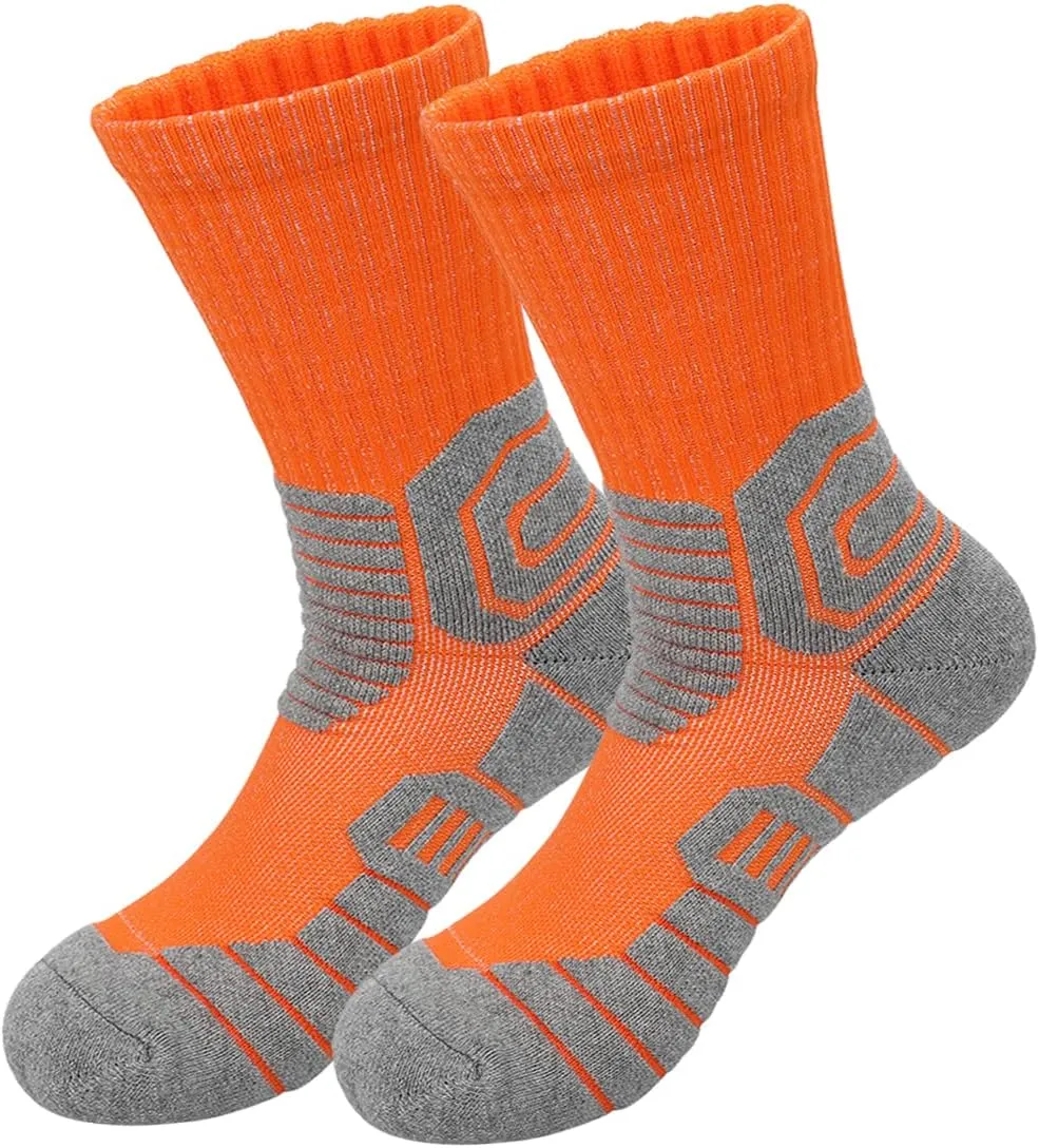 DRASEX Men's Sports Cushioned Athletic Crew Socks 4-Pack Performance Elite Basketball Thick Outdoor Socks
