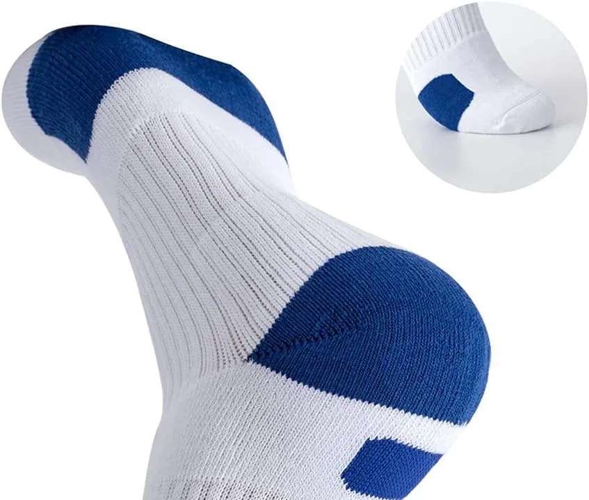 DRASEX Men's Sports Cushioned Athletic Crew Socks 4-Pack Performance Elite Basketball Thick Outdoor Socks