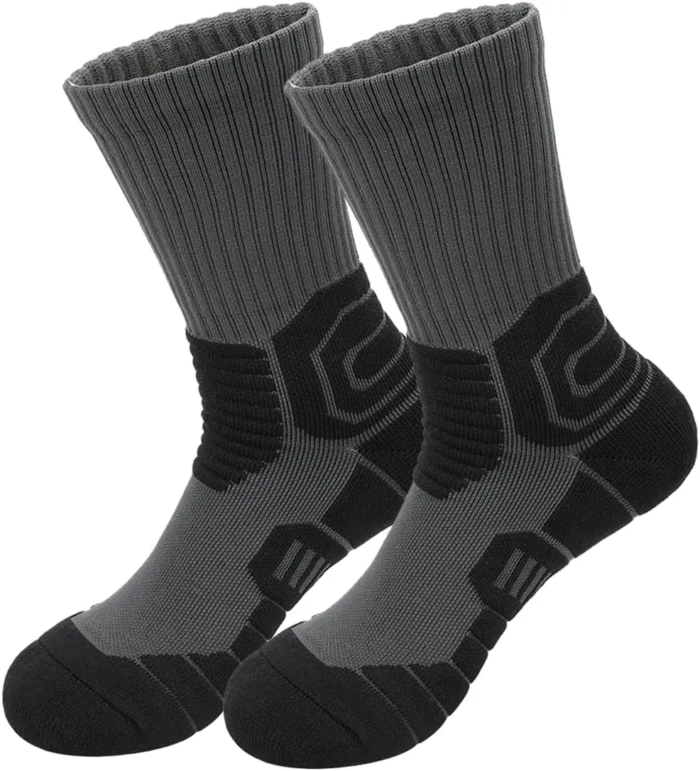 DRASEX Men's Sports Cushioned Athletic Crew Socks 4-Pack Performance Elite Basketball Thick Outdoor Socks