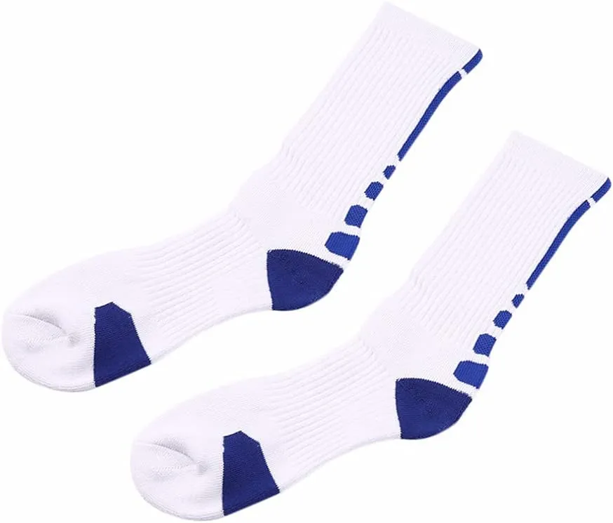 DRASEX Men's Sports Cushioned Athletic Crew Socks 4-Pack Performance Elite Basketball Thick Outdoor Socks
