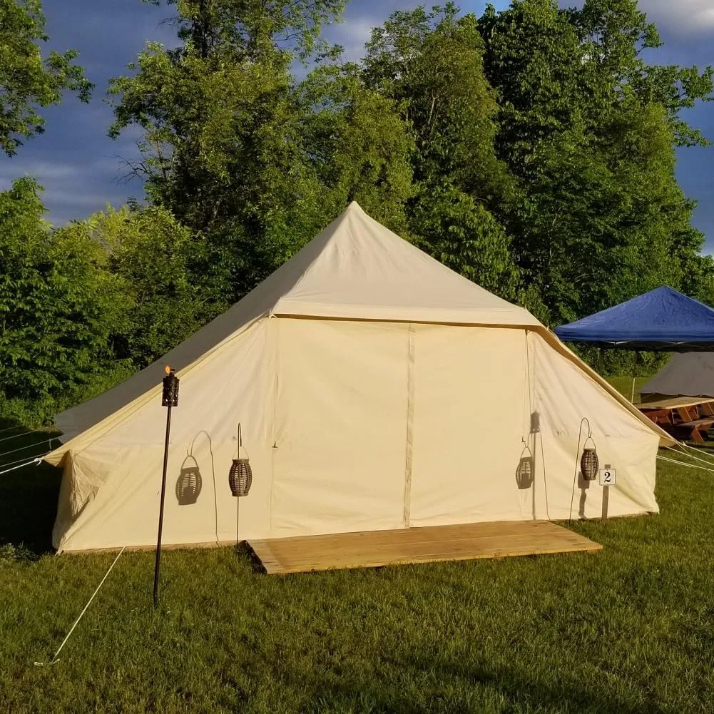 Dream House Large Spacious Outdoor Waterproof Cotton Canvas 4 Season Camping Tent for 10 Persons