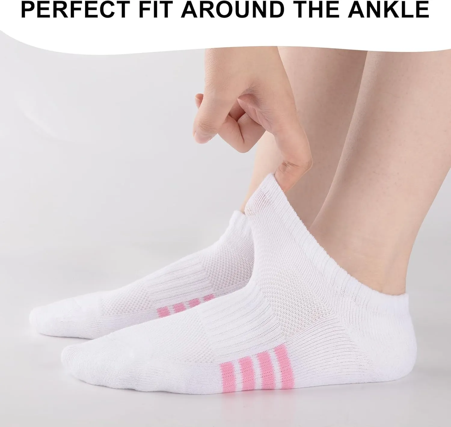 eallco 8 Pairs Ankle Socks for Women Running Athletic Cotton Low Cut Socks Cushioned