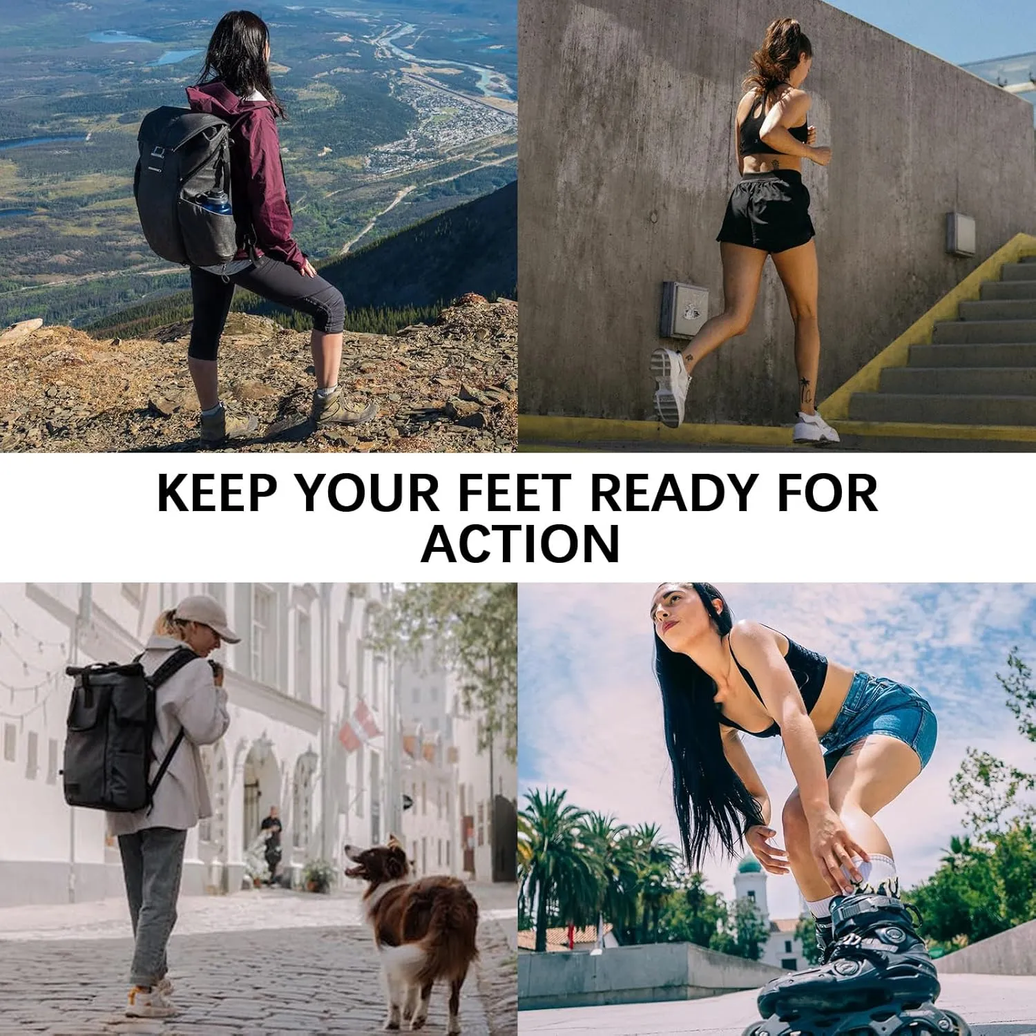 eallco Womens Athletic Ankle Socks Quarter Cushioned Running Socks Hiking Sport Socks 6 Pairs