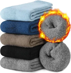EBMORE 5 Pairs Women Merino Wool Socks Thermal Hiking Winter Warm Thick Cozy Cabin Crew Comfy Socks for Ladies
