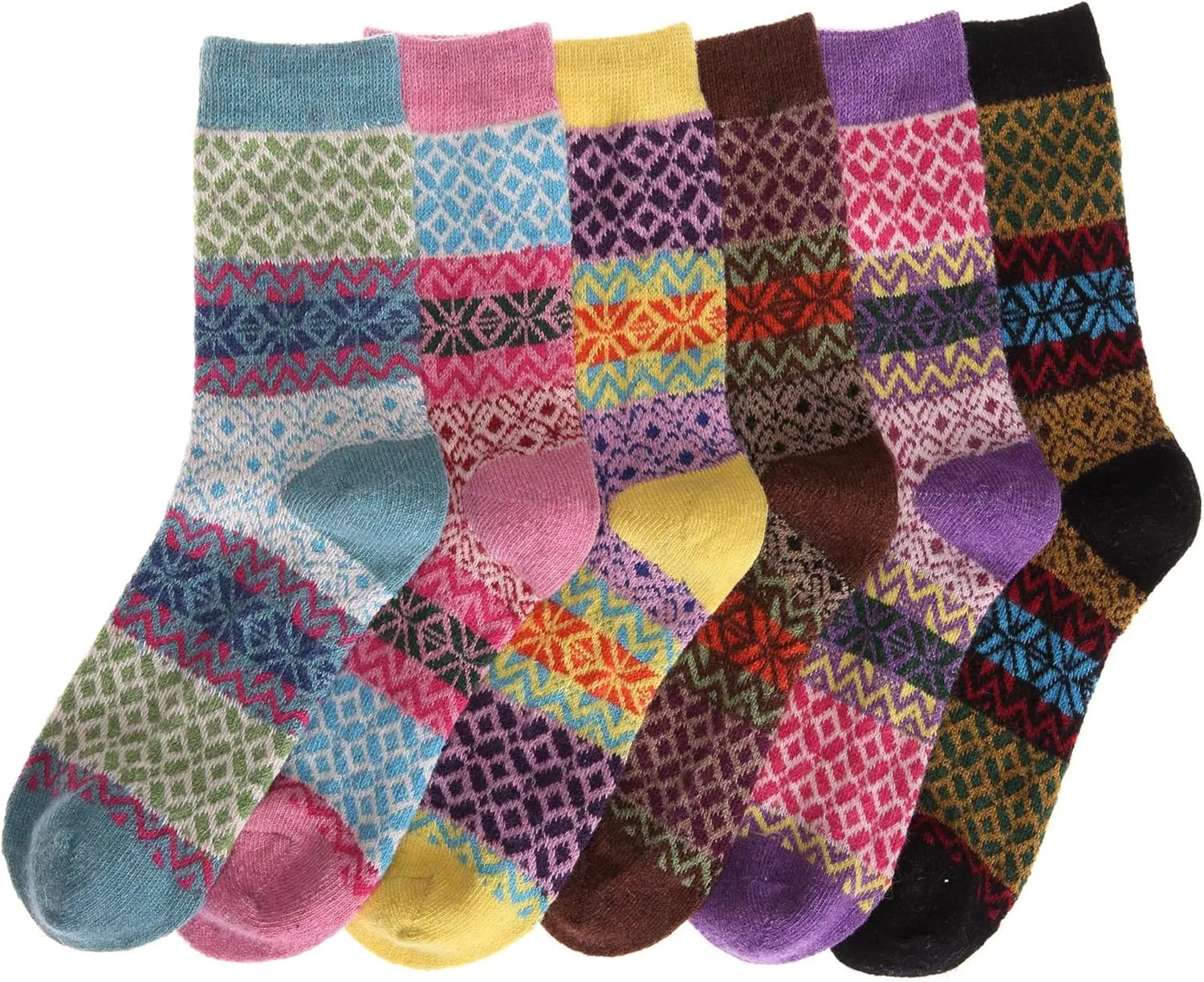 EBMORE 5 Pairs Womens Merino Wool Thermal Socks Winter Thick Warm Hiking Cozy Crew Comfy Boot Socks