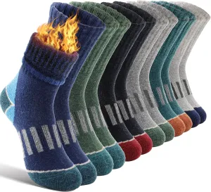EBMORE Kids Merino Wool Hiking Socks Thermal Winter Warm Thick Boys Toddlers Girls Cushion Crew Socks 6 Pairs