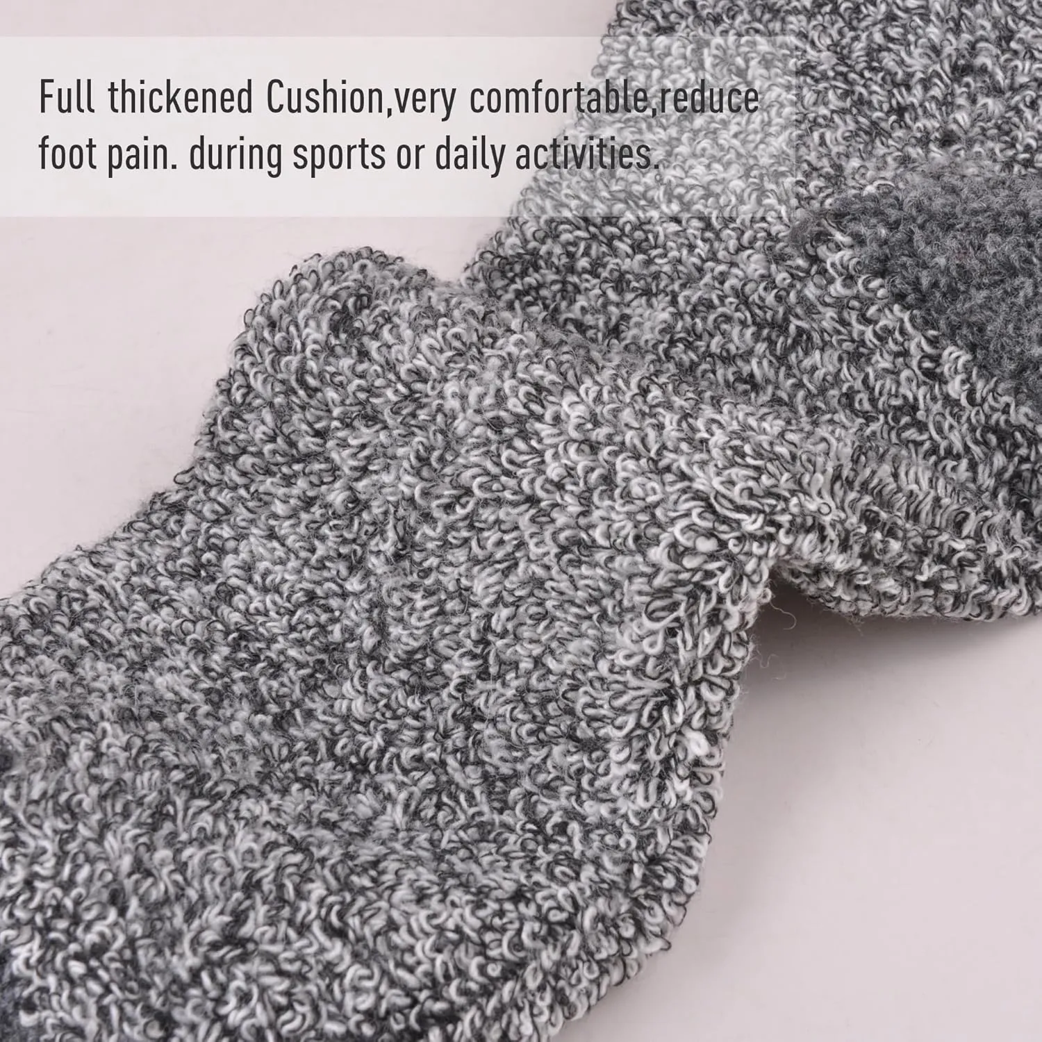 ECOEY Men's Merino Wool Cushioned Hiking Trekking Socks 4 Pairs, Quarter Length with Moisture Wicking