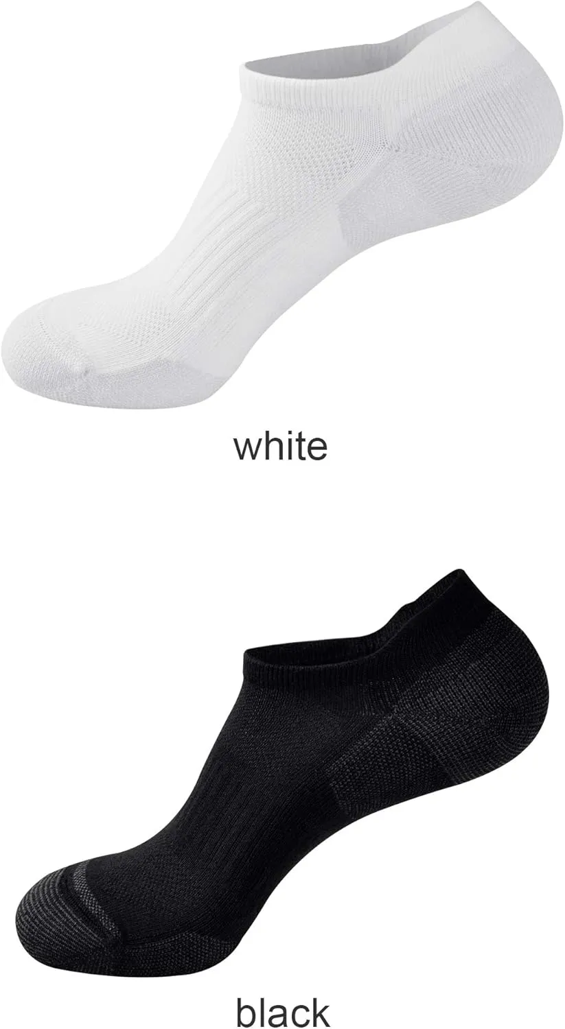 ECOEY Men's Moisture Control Comfort Athletic Running Cycling Ankle Low Cut Cushion Socks Multi Pack
