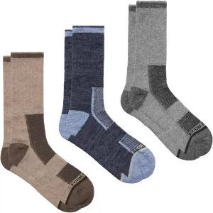 Eddie Bauer Men's 3 Pairs Trail Sock, Moisture Wicking Cushioned Socks for Men, Outdoor Sports Hiking Trekking Running Socks - Tobacco/Medieval Blue/Gargoyle One Size