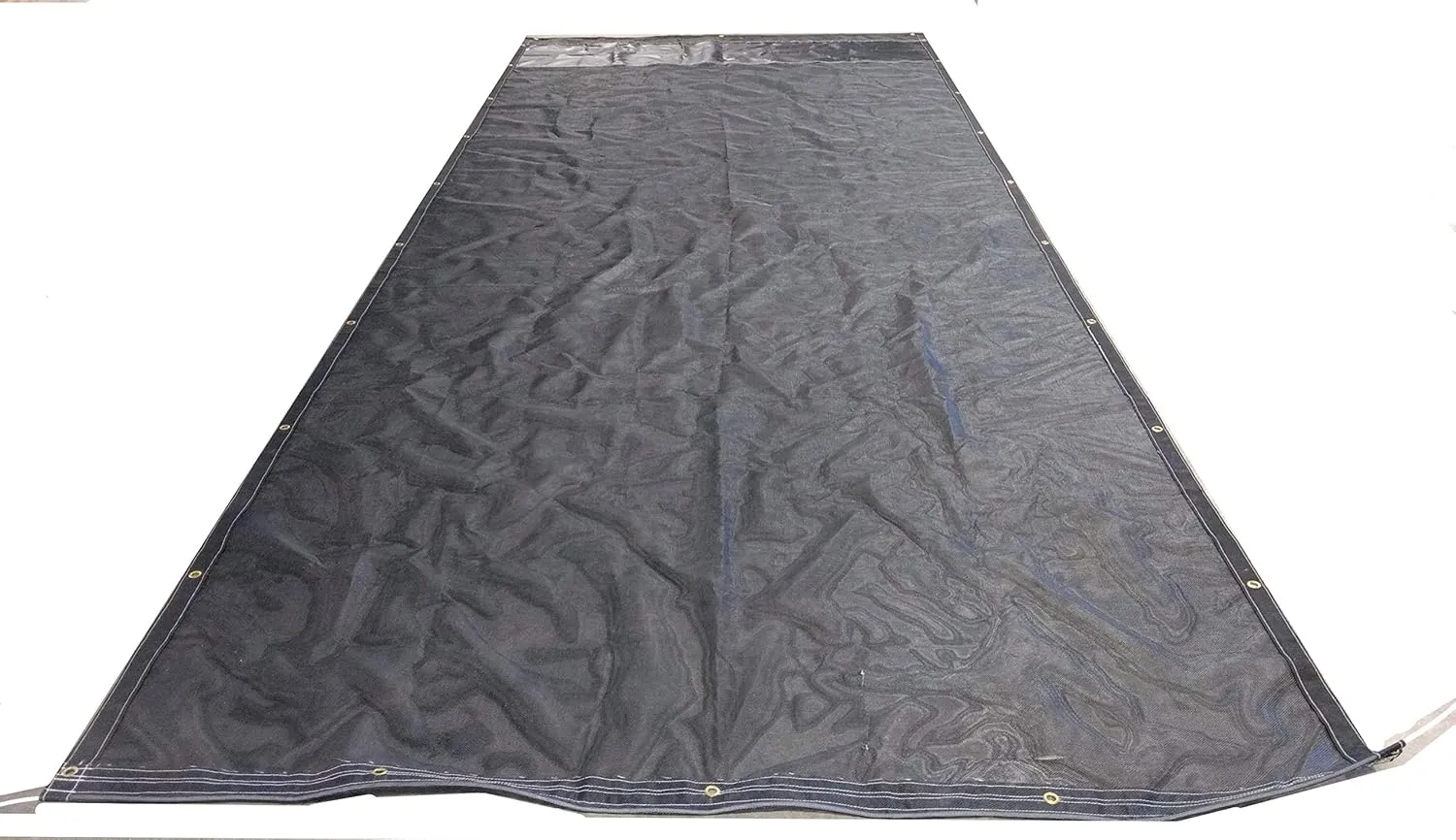 Electric 4-Spring System with Tarp. Aluminum Arms, from Kym Industries for Dump Trucks/Trailers with beds up to 24' and 110" Wide. (Waterproof Black Asphalt Vinyl, 7'6" x 14')