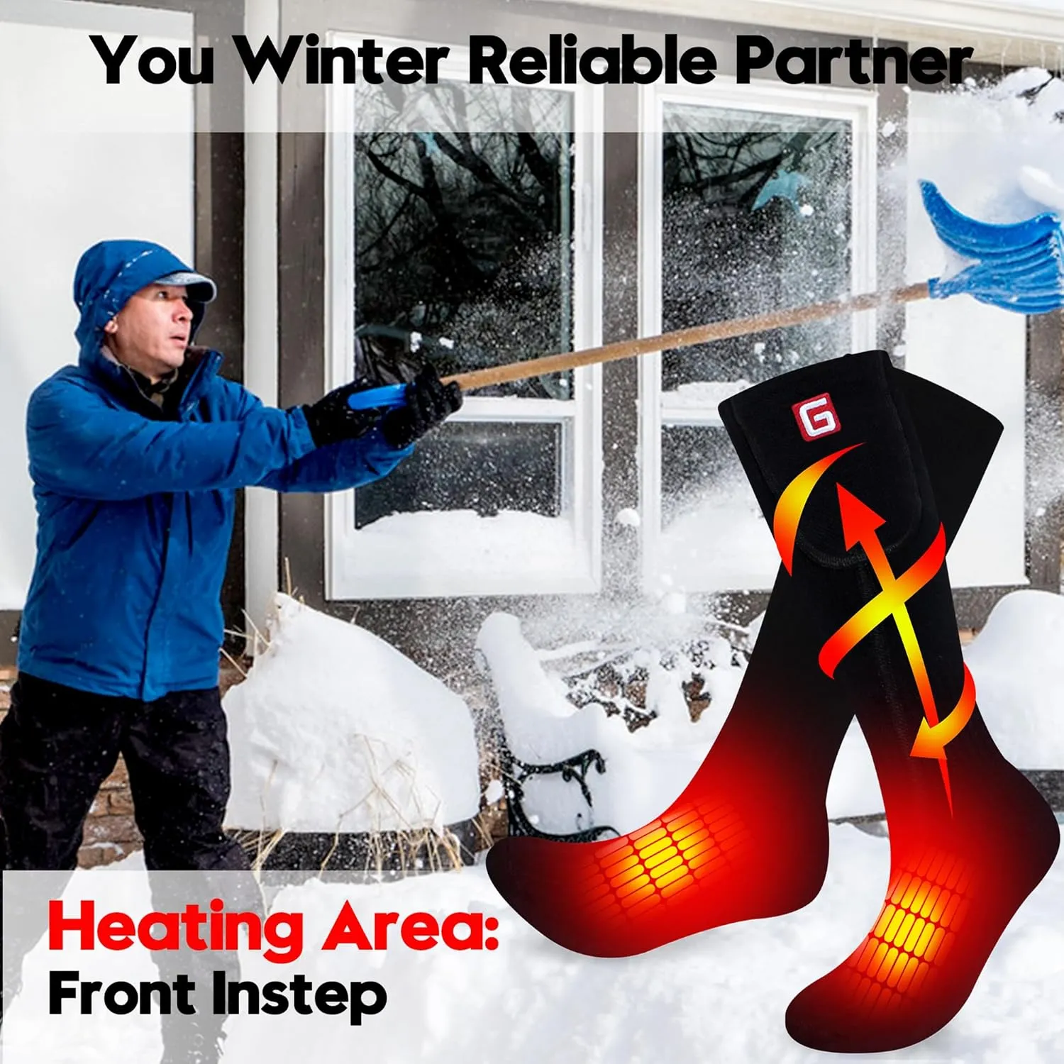 Electric Heated Socks Rechargebale Battery Powered Heating Socks for Men Women,Winter Thermal Insulated Thick Sox Kit for Chronically Cold Feet,Novelty Sports Hunting Hiking Skiing Foot Warmer Socks
