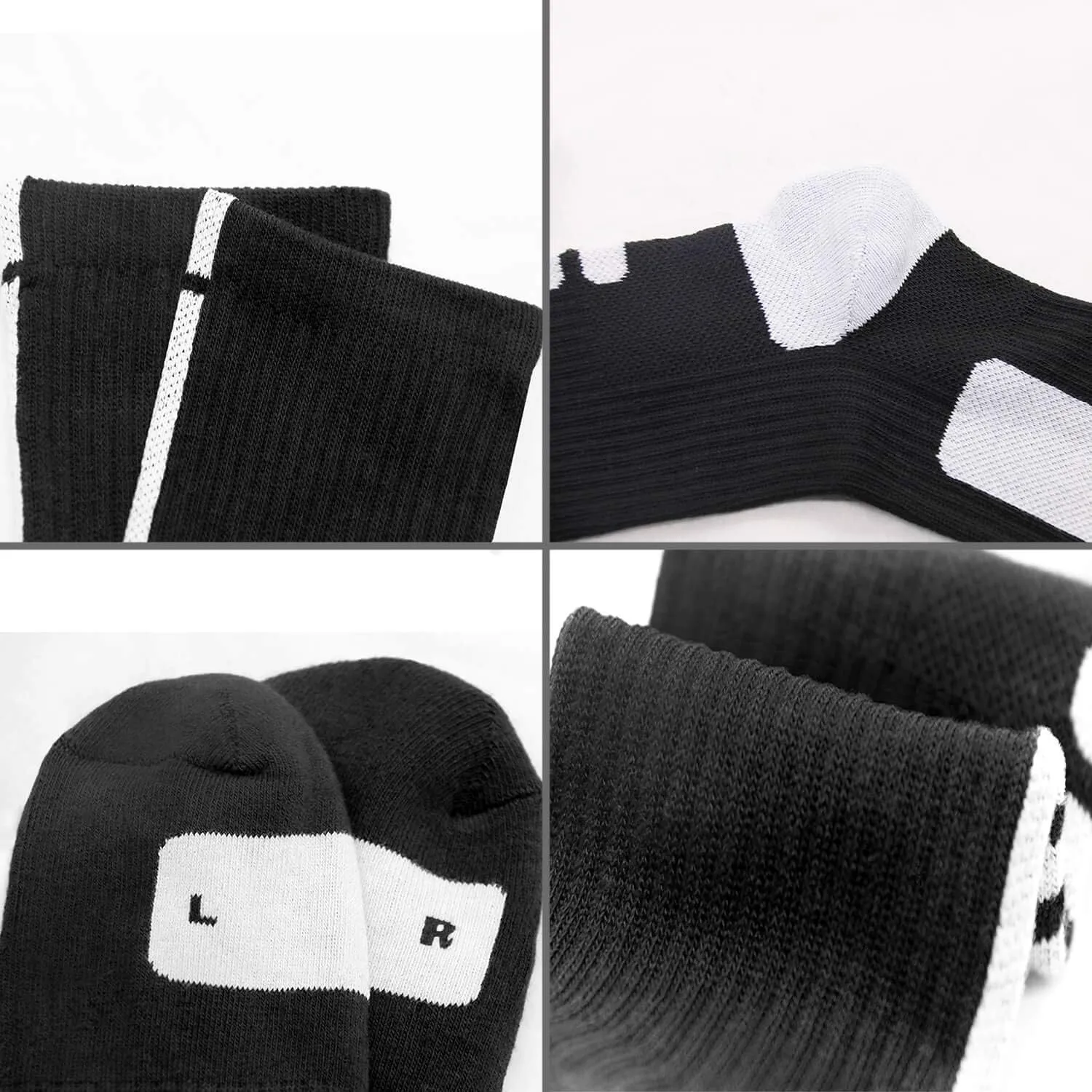 Elite Basketball Socks Cushioned Athletic Crew Socks Thick Compression Sports Socks for Men & Women