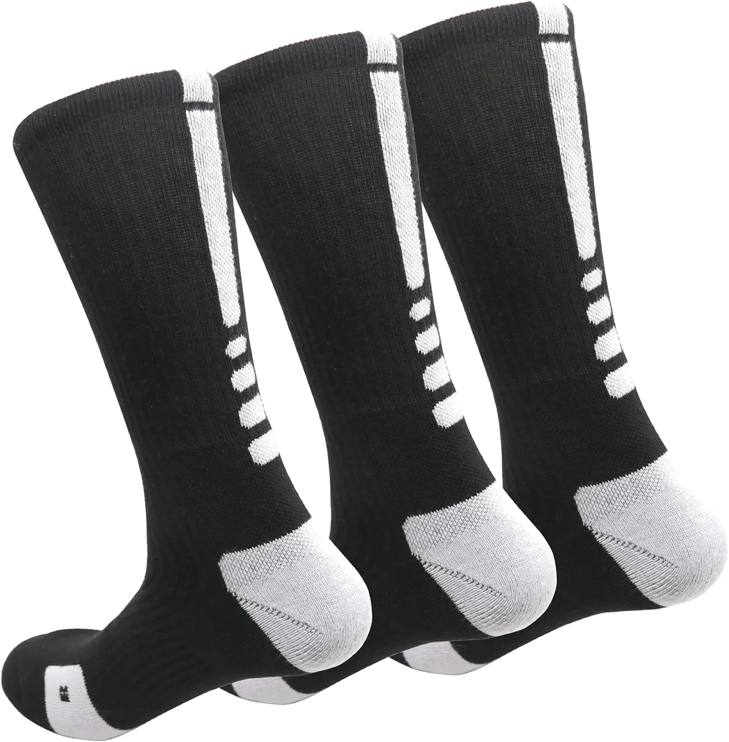 Elite Basketball Socks Cushioned Athletic Crew Socks Thick Compression Sports Socks for Men & Women