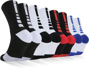Elite Basketball Socks, Cushioned Athletic Sports Crew Socks for Youth Adult