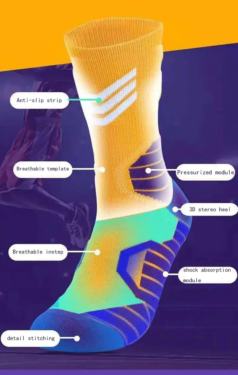Elite Breathable Basketball Socks for Active Adults