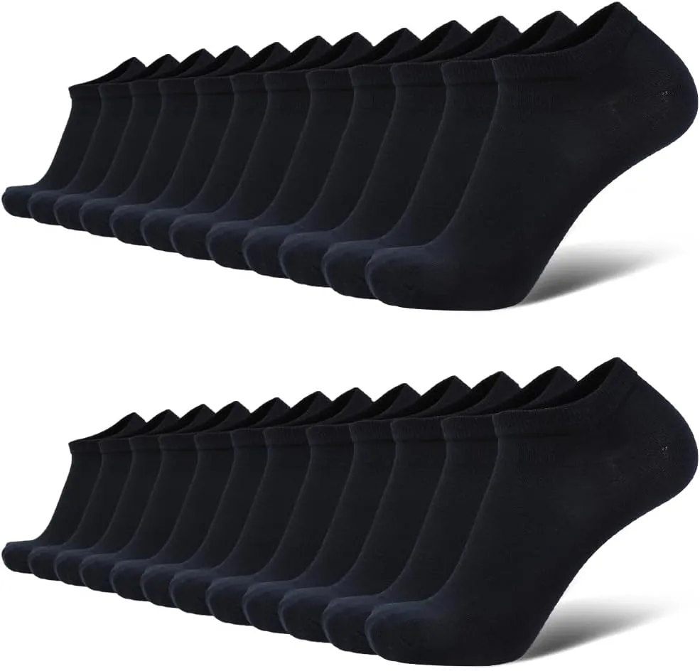 EnerWear-Coolmax Unisex 24P/10P Cotton Low Cut No Show Ankle Socks