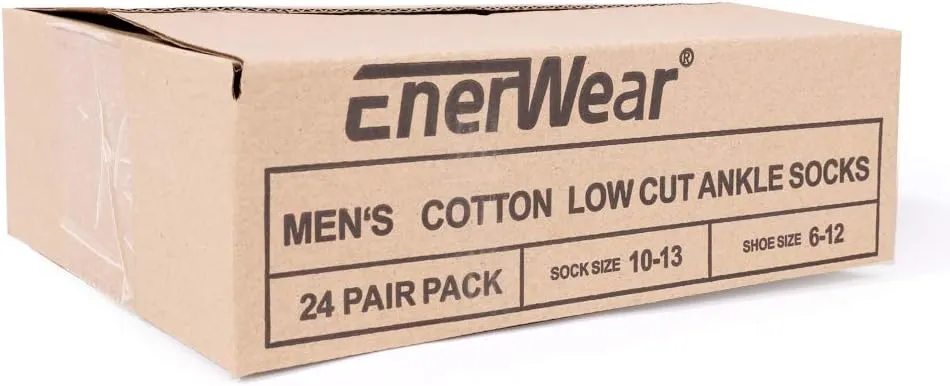 EnerWear-Coolmax Unisex 24P/10P Cotton Low Cut No Show Ankle Socks
