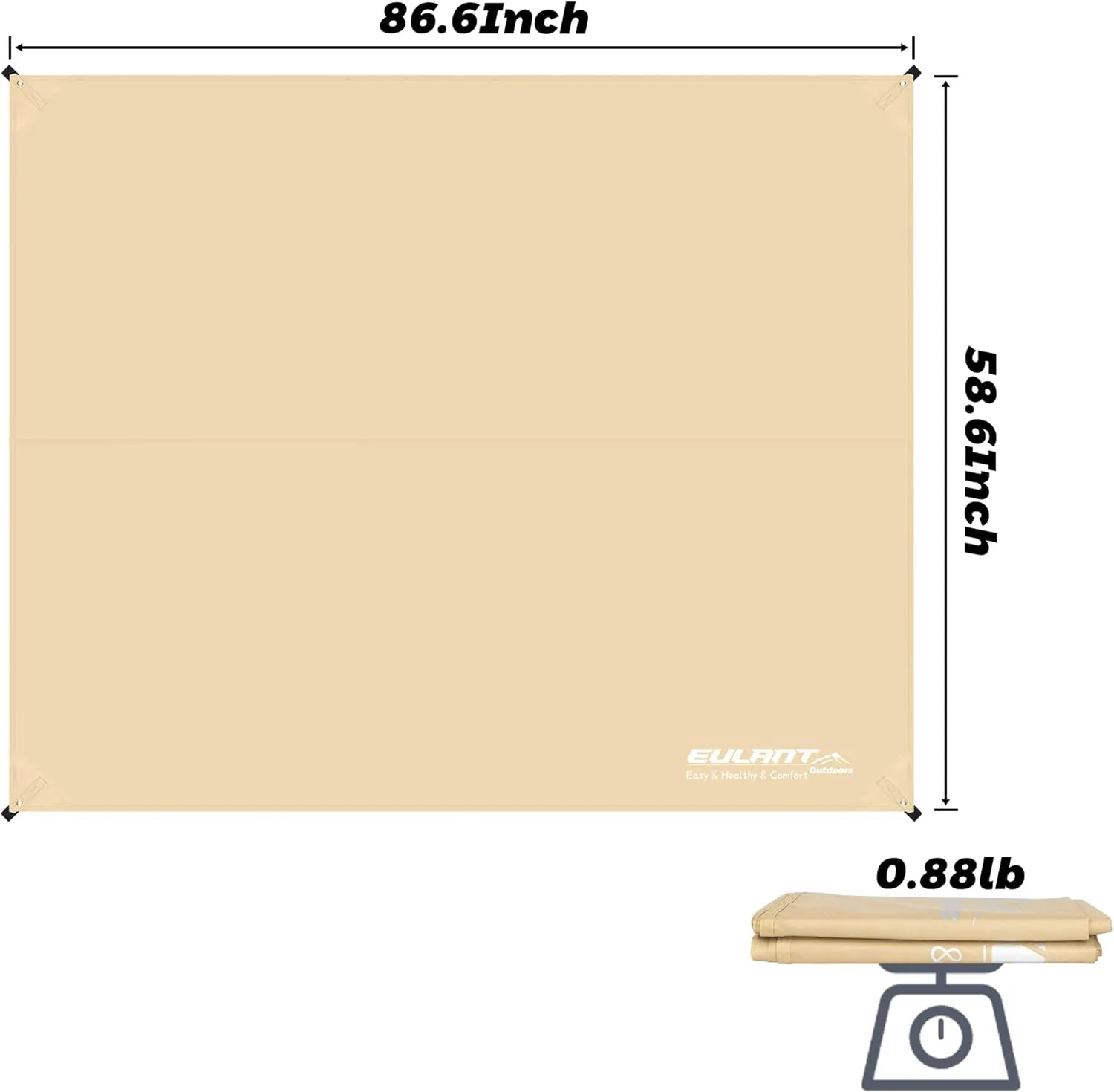 Eulant Waterproof Tent Footprint - 7.54ft X 8.53ft, Ideal for Camping, Hiking, Picnic & Backpacking