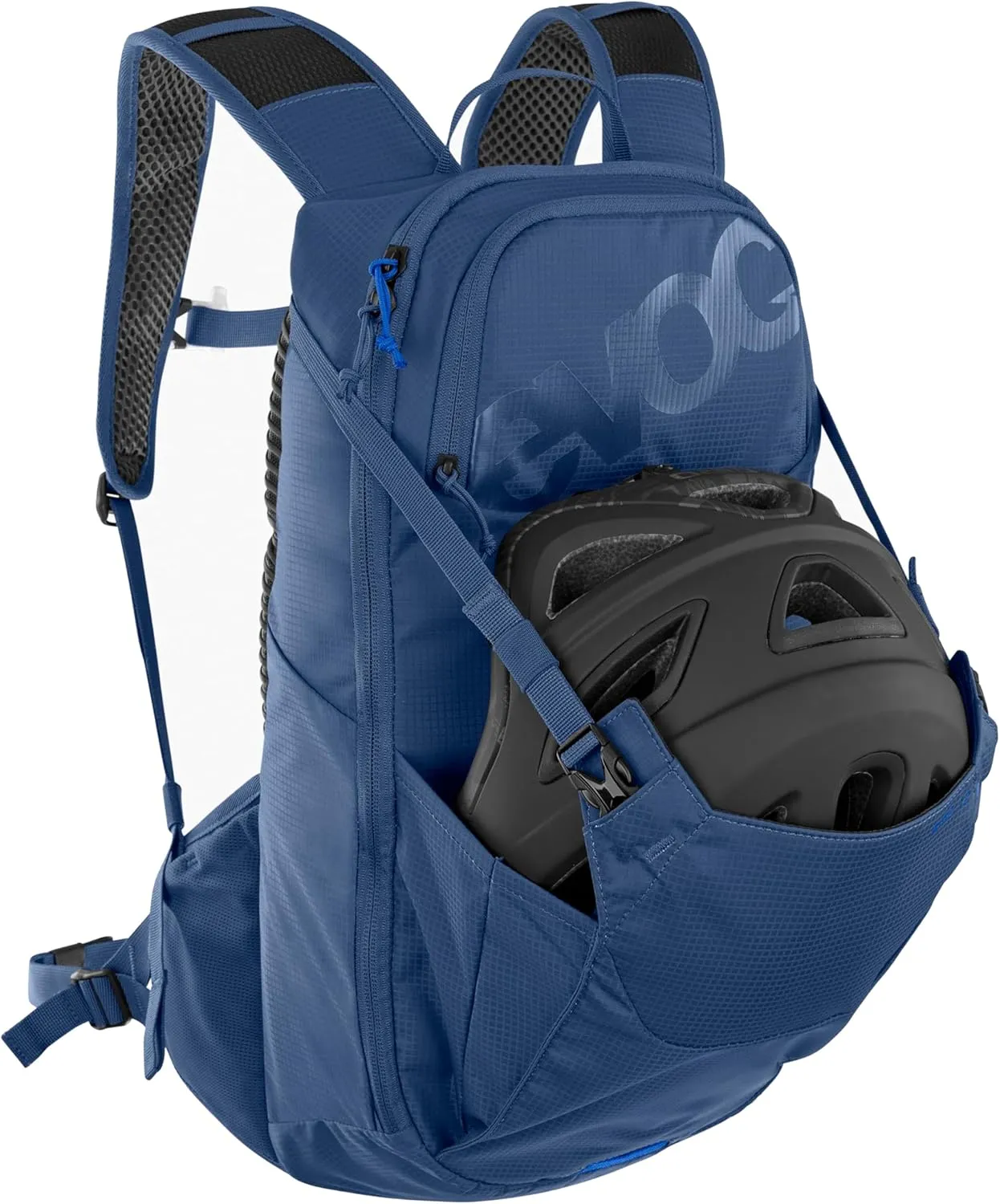 EVOC Ride 12 Protector Bicycle Backpack, Trekking Backpack (Clever Bag Management, Backpack with Back Padding, 2L Hydration Bladder), Denim