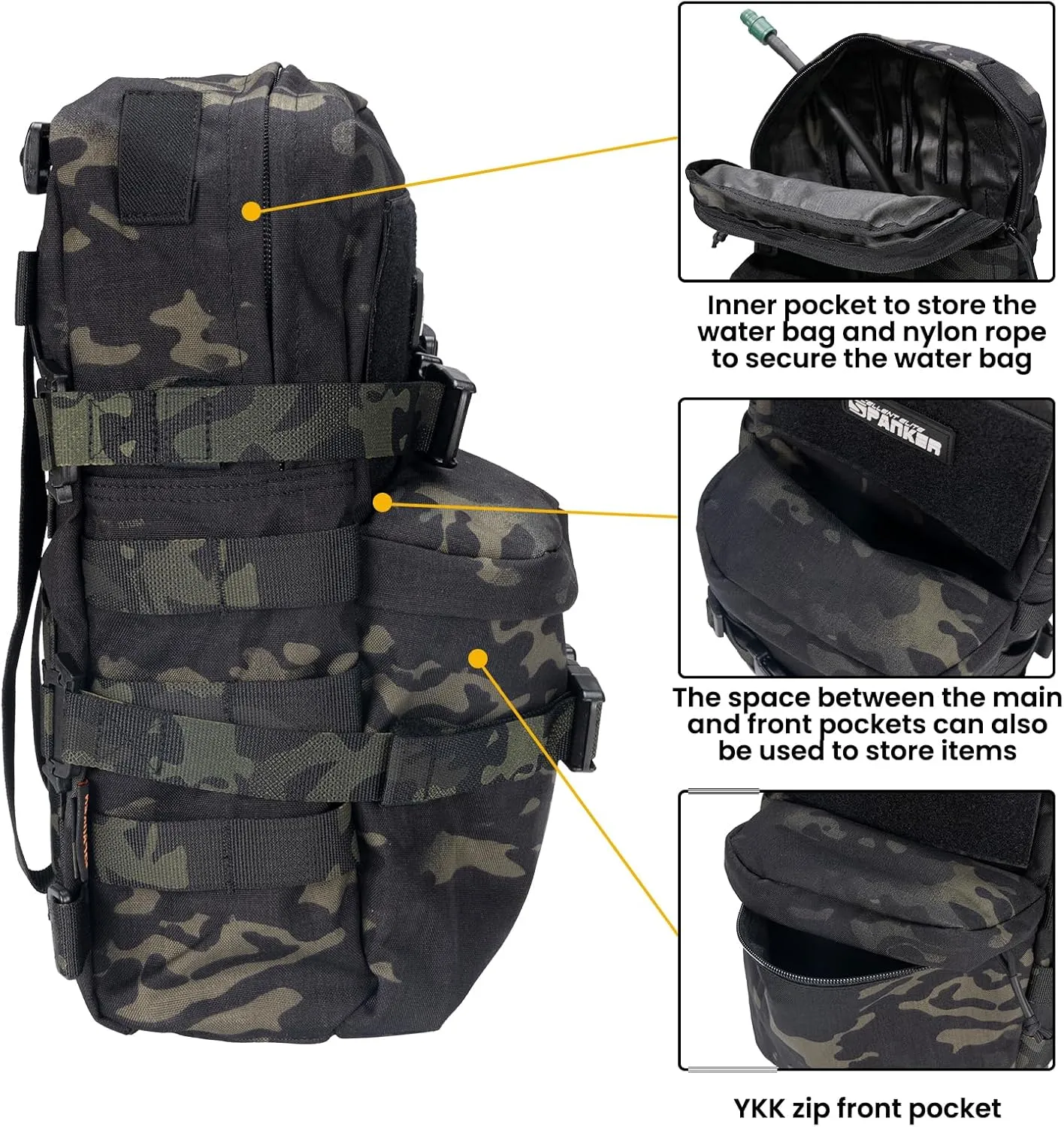 EXCELLENT ELITE SPANKER Tactical MOLLE Hydration Backpack Water Bladder Carrier Pack for Tactical Vest Backpack Plate Carrier