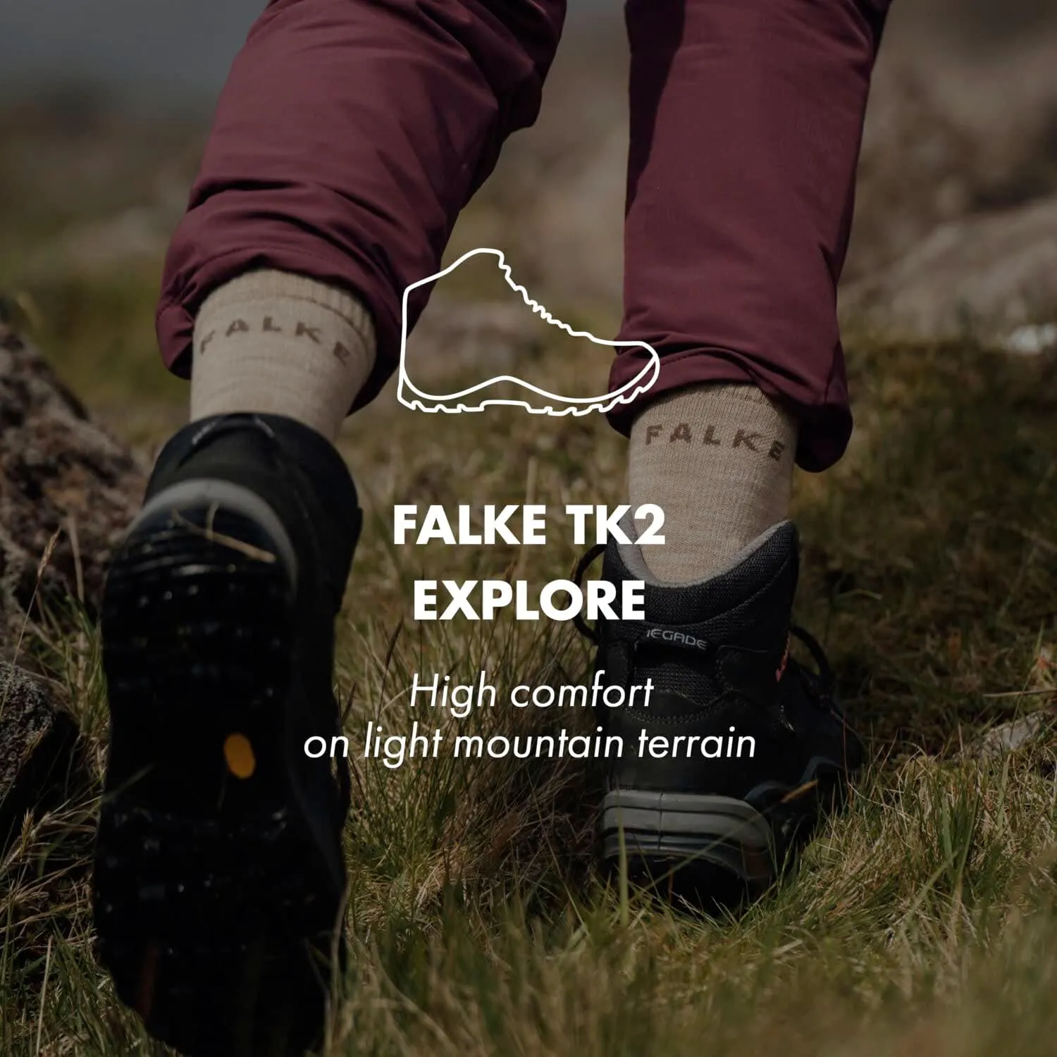 FALKE Men's TK2 Explore Cool Hiking Socks, 1 Pair