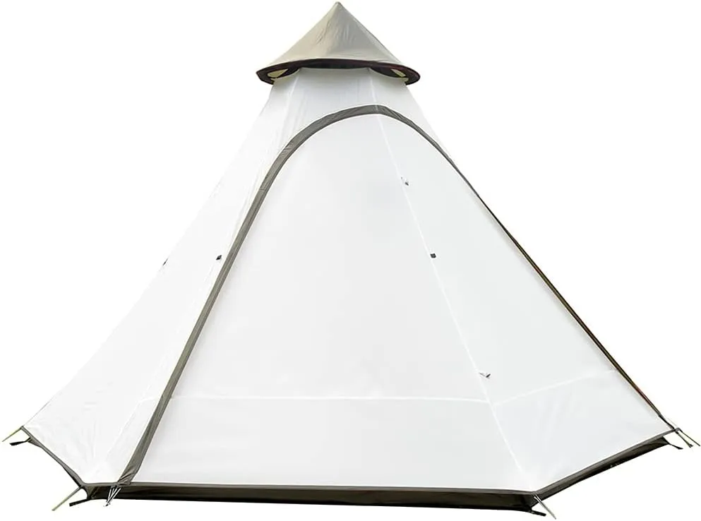 Family Camping Tent Large Waterproof Tipi 4 Person Room Teepee Tent Instant Setup Double Layer for Outdoor Trip Yurt Truck Tent