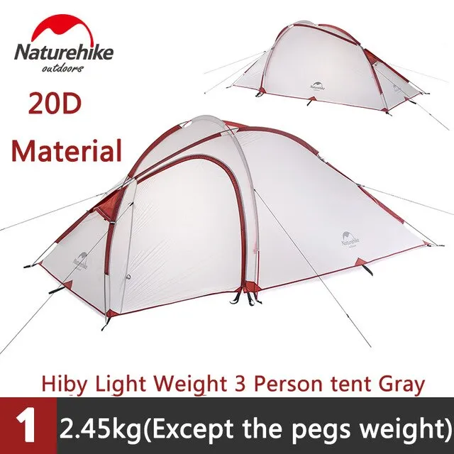 family Ultralight Camping NH Double tents Naturehike rooms Expedited shipping Aluminum Tent Two Quick dispatch Layers Rod Tent outdoor