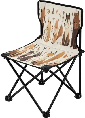 Farm Cute Critters Portable Outdoor Folding Chair Anti-Slip Padded Oxford Cloth Stool Camping Chair Small for Beach Hiking Fishing Gardening Quad Camp Chair