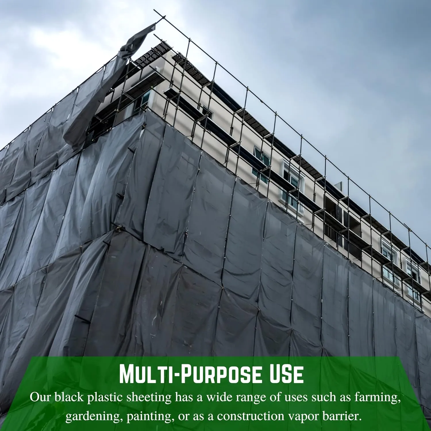 Farm Plastic Supply Tarp - 6 mil Polyethylene Vapor Barrier - (6' x 100') Sheeting, Black Tarp, Heavy Duty