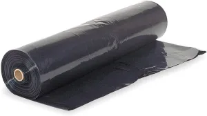 Farm Plastic Supply Tarp - 6 mil Polyethylene Vapor Barrier - (6' x 100') Sheeting, Black Tarp, Heavy Duty