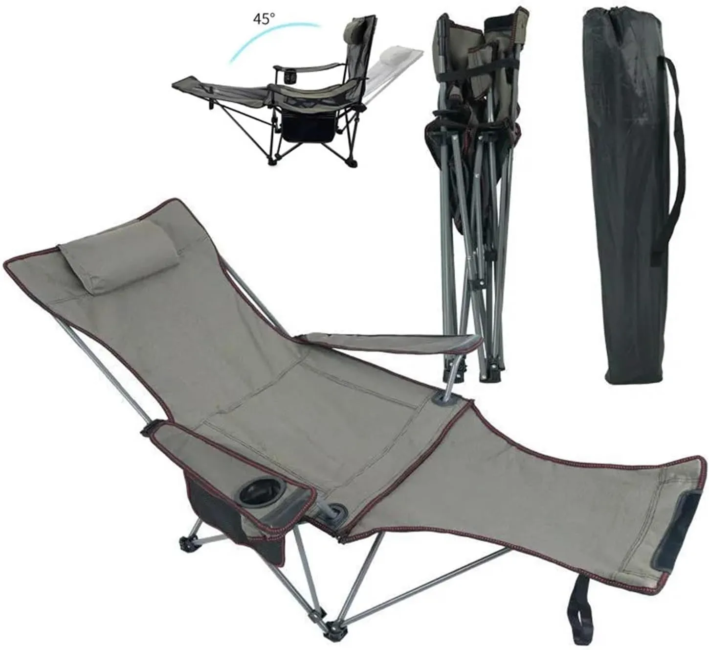 Fasion Sitting and Reclining Chairs, Outdoor Folding Reclining Chairs, Portable Fishing Chairs, Camping Lounge Beach Chairs Light(02)