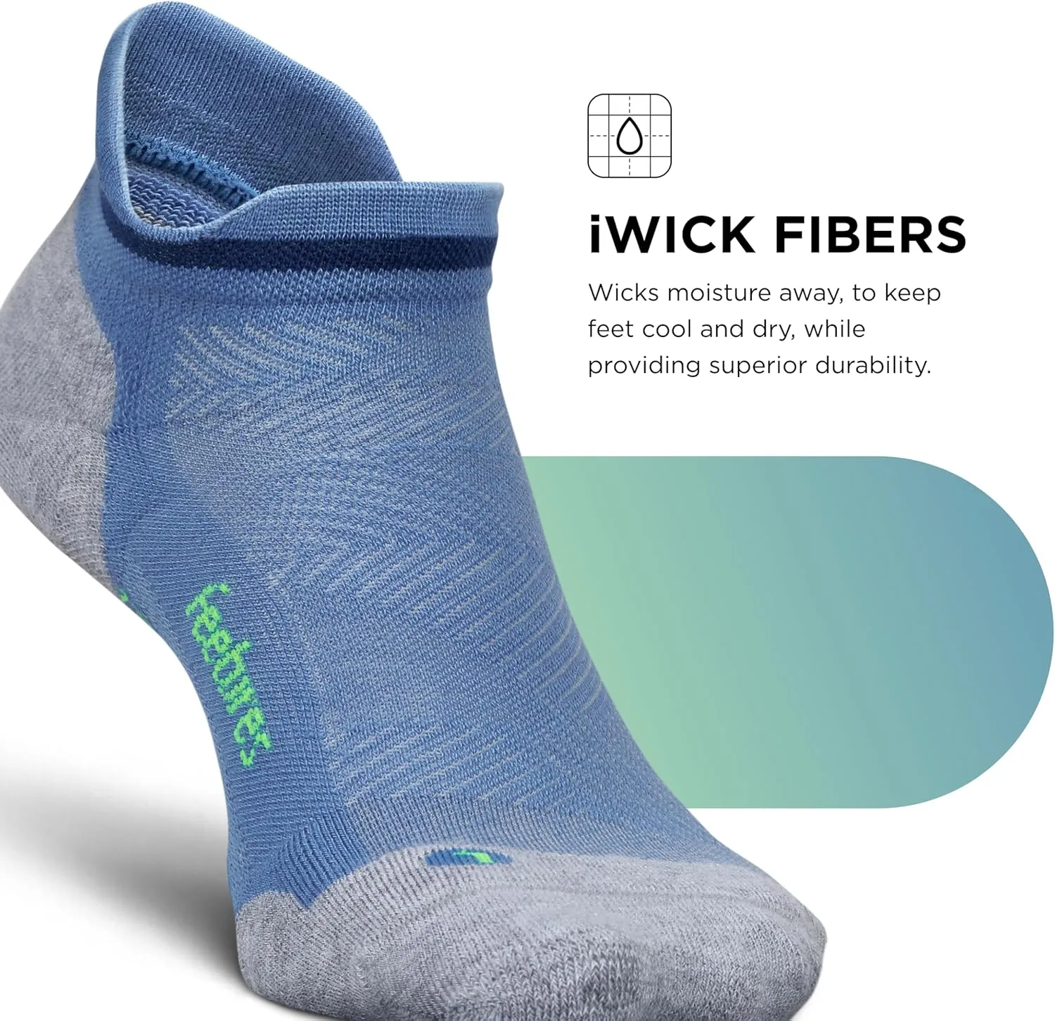 Feetures Elite Max Cushion No Show Tab Ankle Socks - Sport Sock with Targeted Compression