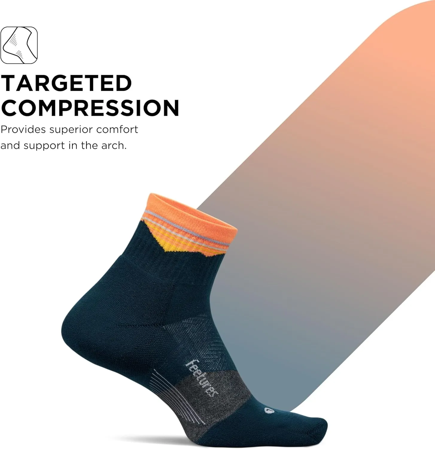 Feetures Trail Max Cushion Mini Quarter Sock - Hiking Socks for Men & Women - (1 Pair)
