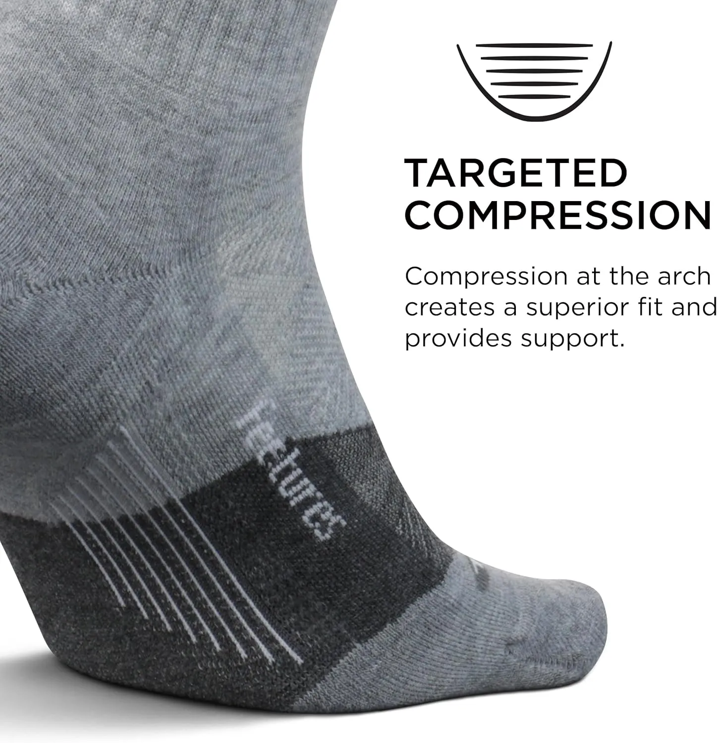 Feetures Trail Max Cushion Mini Quarter Sock - Hiking Socks for Men & Women - (1 Pair)