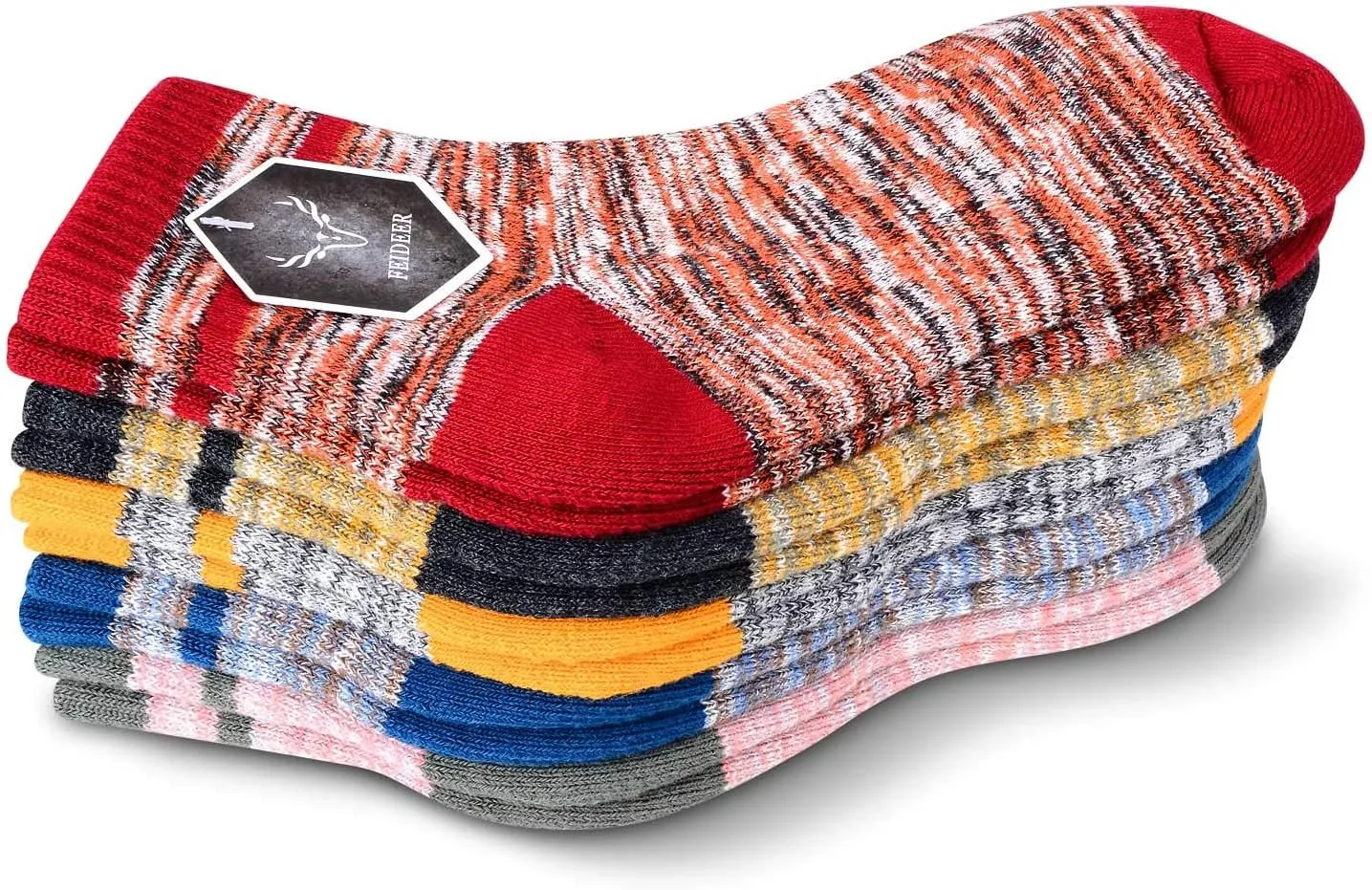 FEIDEER Hiking Walking Socks For Women, Multi-pack Outdoor Recreation Socks Moisture Wicking Crew Socks