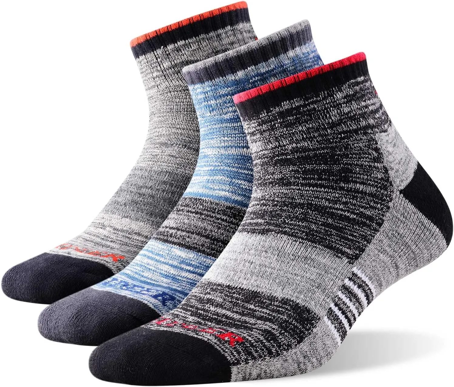 FEIDEER Men's Hiking Walking Socks, Multi-Pack Wicking Cushioned Outdoor Recreation Hiking Socks