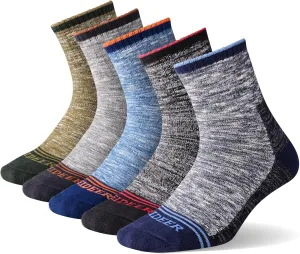 FEIDEER Men's Hiking Walking Socks, Multi-Pack Wicking Cushioned Outdoor Recreation Hiking Socks