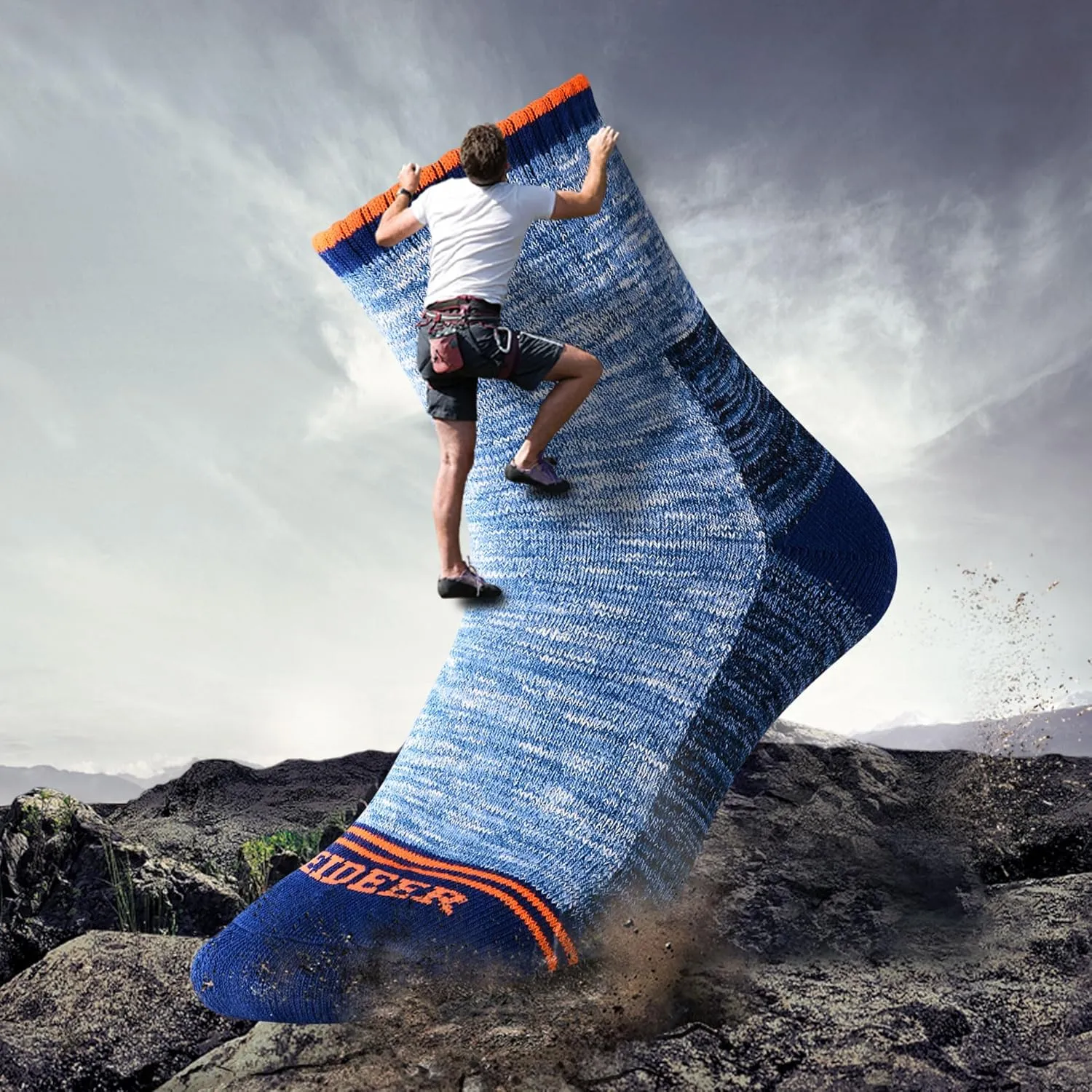 FEIDEER Men's Hiking Walking Socks, Multi-Pack Wicking Cushioned Outdoor Recreation Hiking Socks