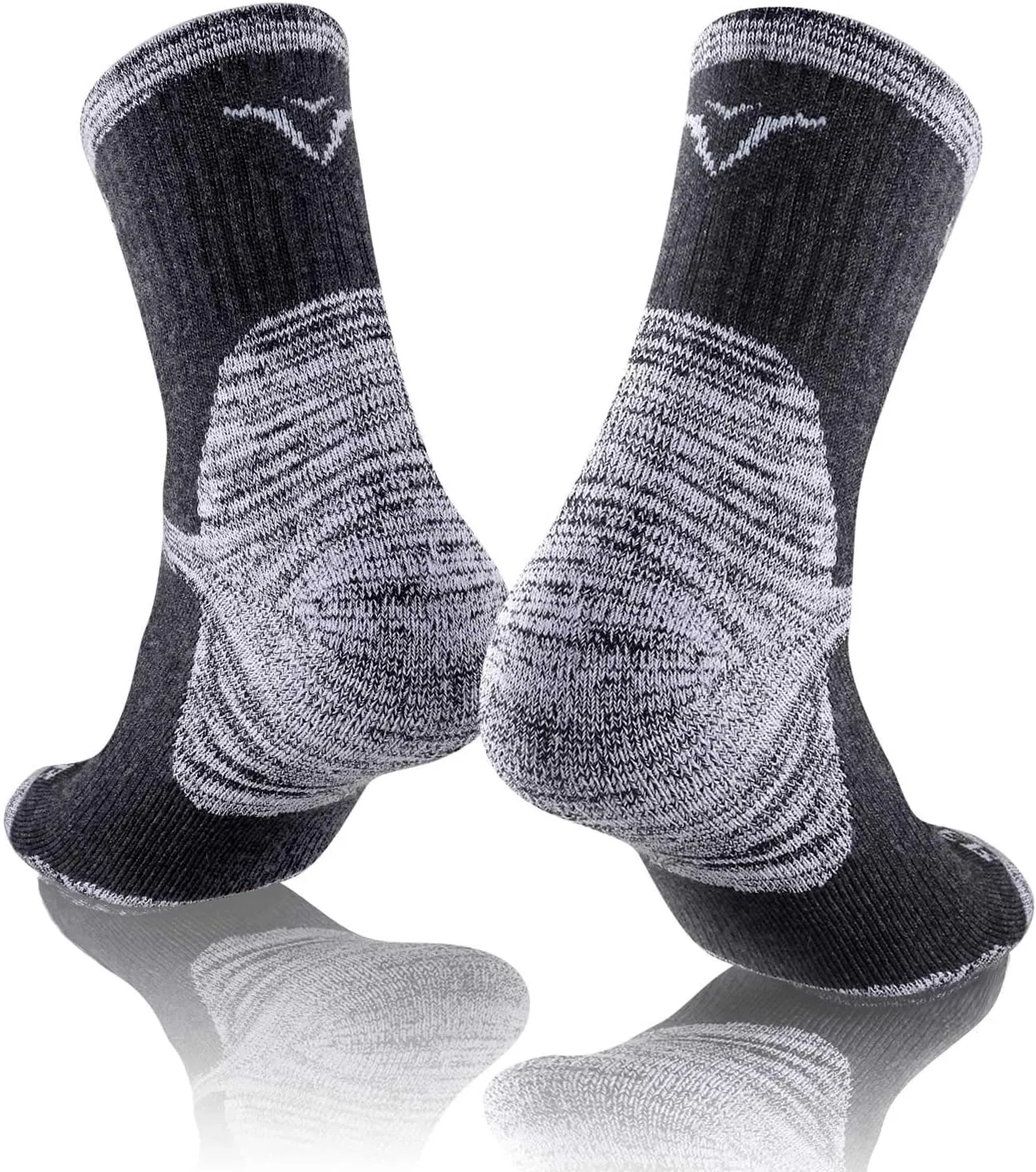 FEIDEER Men's Hiking Walking Socks, Multi-pack Wicking Cushioned Outdoor Recreation Quarter Crew Socks