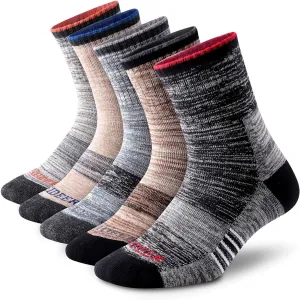 FEIDEER Men's Walking Hiking Socks, Wicking Cushion Quarter Crew Socks for Mens Outdoor Sports, 3/4/5 Pair, 6-15 Size