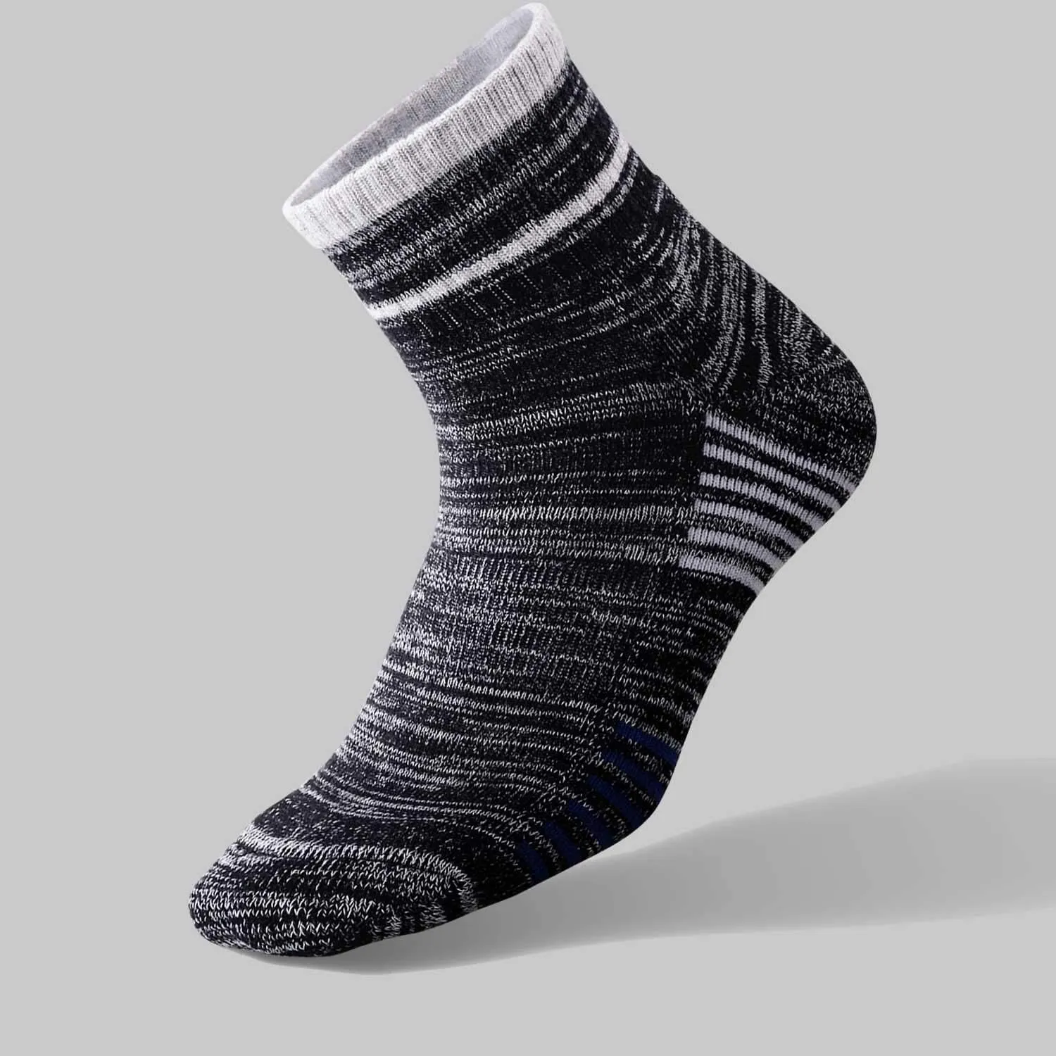 FEIDEER Men's Walking Hiking Socks, Wicking Cushion Quarter Crew Socks for Mens Outdoor Sports, 3/4/5 Pair, 6-15 Size