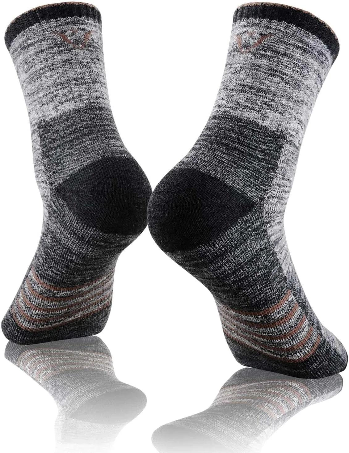 FEIDEER Men's Women's Hiking Walking Socks, Unisex Moisture Wicking Cotton Cushion Ankle Quarter Crew Socks with Arch Support